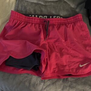 Nike Fuchsia and Black Running Shorts